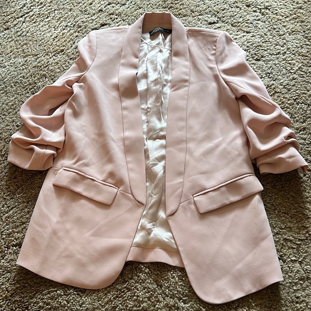 Zara Blush Pink longline blazer
